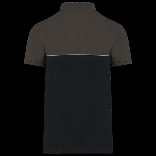 Polo bicolore écoresponsable manches courtes unisexe – Textile personnalisé pour communication d’entreprise