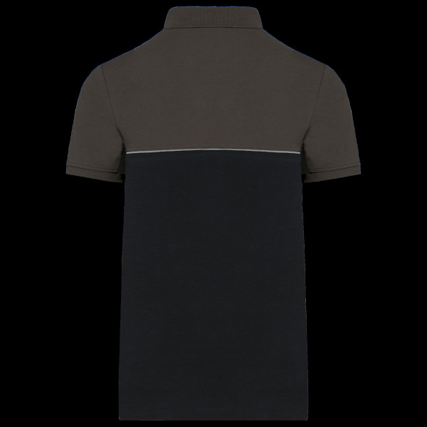 Polo bicolore écoresponsable manches courtes unisexe – Textile personnalisé pour communication d’entreprise