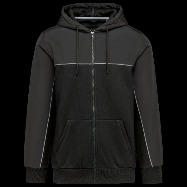 Veste molleton bicolore zippée à capuche écoresponsable personnalisable pour entreprises - BCM Goodies