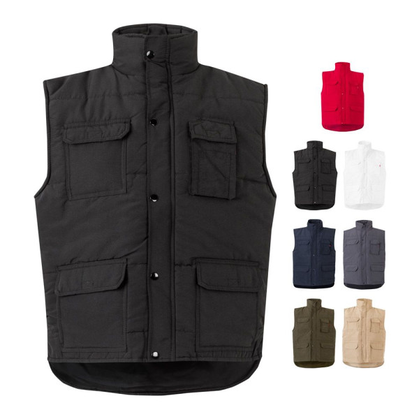 Gilet rembourré multipoches en polyester personnalisable - BCM Goodies
