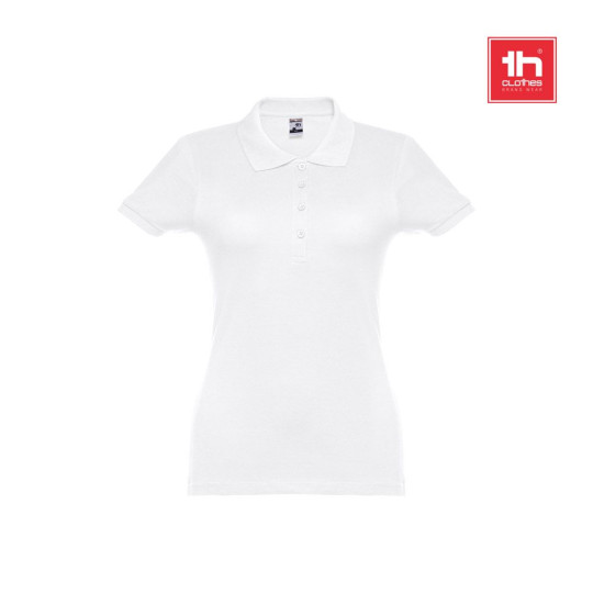Polo manches courtes ceinturé pour femme en coton cardé - BCM Goodies