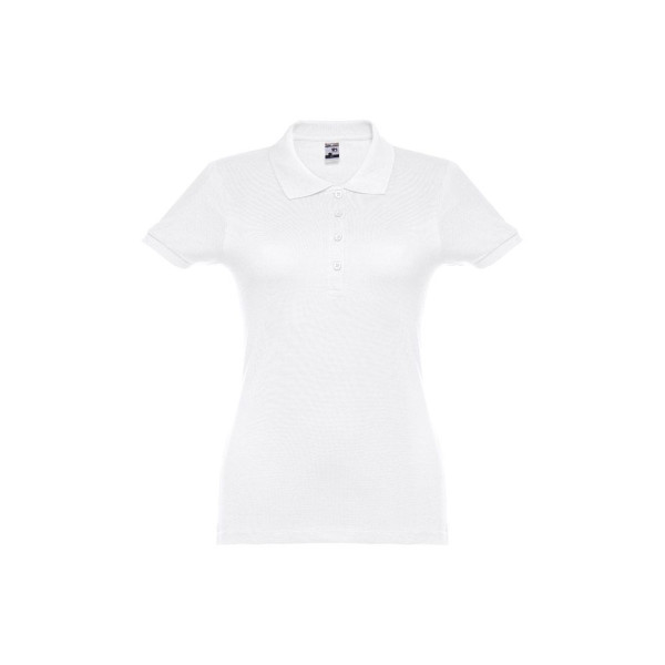 Polo manches courtes ceinturé pour femme en coton cardé - BCM Goodies