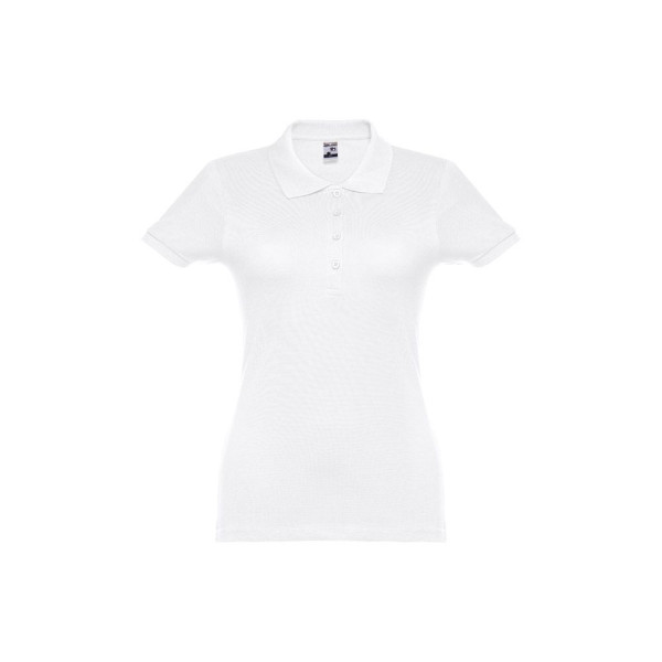 Polo manches courtes ceinturé pour femme en coton cardé - BCM Goodies