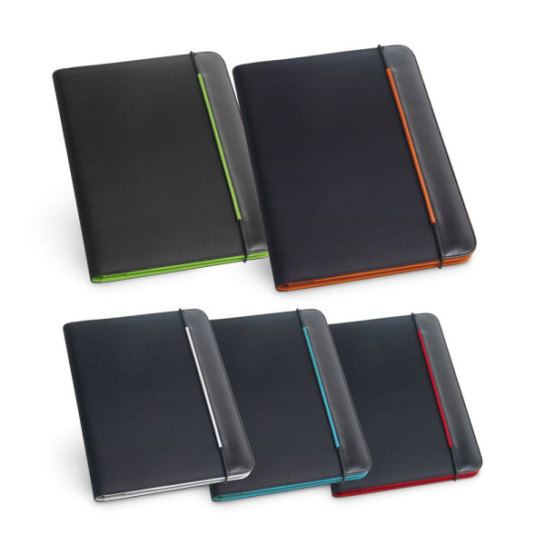 Porte-documents A4 personnalisable en PU et 800D avec bloc de pages lignées - BCM Goodies