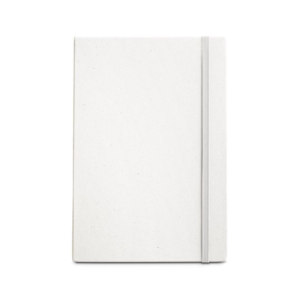 Bloc-notes A5 MILKY avec couverture rigide en papier recyclé - Personnalisable pour vos besoins en objets publicitaires B2B