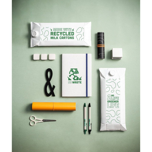 Bloc-notes A5 MILKY avec couverture rigide en papier recyclé - Personnalisable pour vos besoins en objets publicitaires B2B