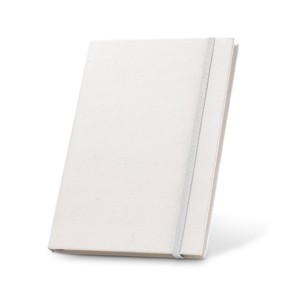 Bloc-notes A5 MILKY avec couverture rigide en papier recyclé - Personnalisable pour vos besoins en objets publicitaires B2B