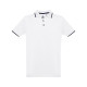 Polo en coton bicolore pour homme THC ROME WH - Polo publicitaire blanc personnalisable pour entreprise