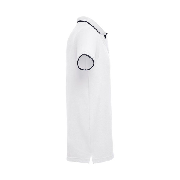 Polo en coton bicolore pour homme THC ROME WH - Polo publicitaire blanc personnalisable pour entreprise
