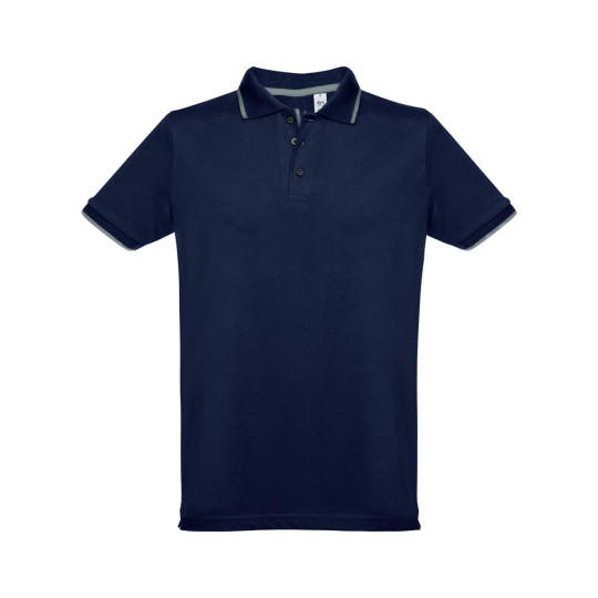Polo bicolore en coton pour hommes THC ROME - Personnalisation avec logo - BCM Goodies