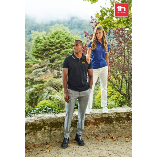 Polo bicolore en coton pour hommes THC ROME - Personnalisation avec logo - BCM Goodies