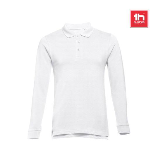 Polo en coton à manches longues pour hommes THC BERN WH - BCM Goodies