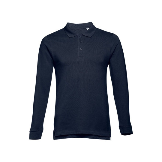 Polo THC BERN à manches longues en coton cardé pour hommes - Personnalisable pour entreprise - Qualité et confort - BCM Goodies