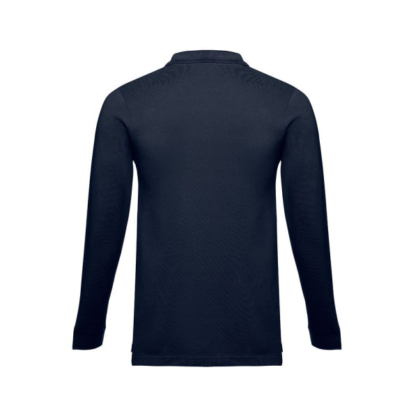 Polo THC BERN à manches longues en coton cardé pour hommes - Personnalisable pour entreprise - Qualité et confort - BCM Goodies