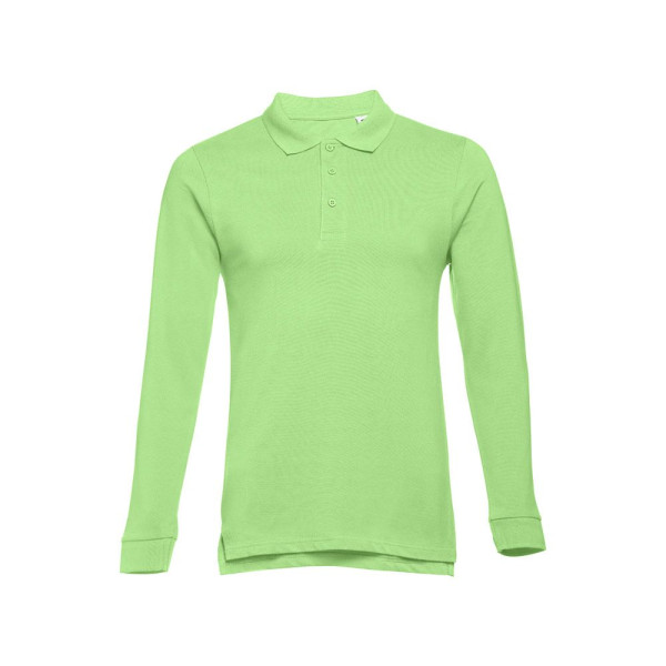 Polo THC BERN à manches longues en coton cardé pour hommes - Personnalisable pour entreprise - Qualité et confort - BCM Goodies
