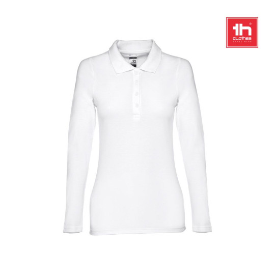 Polo à manches longues pour femmes en coton cardé THC BERN WOMEN WH. - BCM Goodies