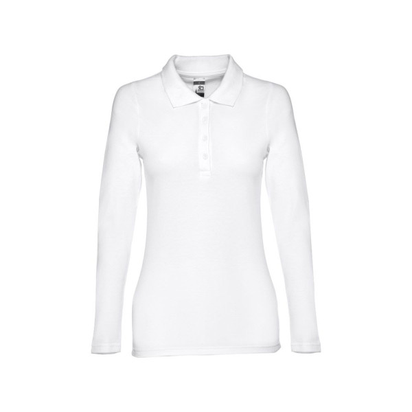 Polo à manches longues pour femmes en coton cardé THC BERN WOMEN WH. - BCM Goodies