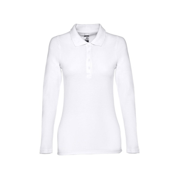 Polo à manches longues pour femmes en coton cardé THC BERN WOMEN WH. - BCM Goodies