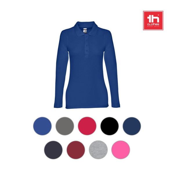 Polo à manches longues pour femme THC BERN WOMEN - Objet publicitaire B2B de qualité supérieure | BCM Goodies