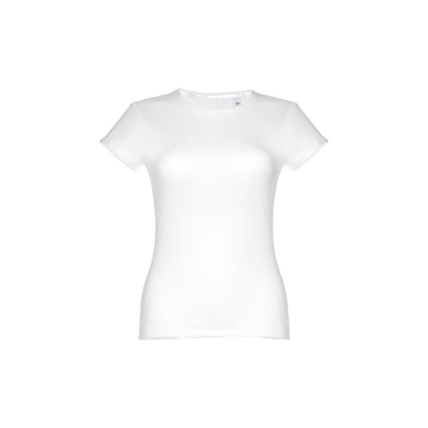 T-shirt femme en coton ceinturé blanc THC SOFIA WH - Objet publicitaire personnalisable