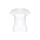 T-shirt femme en coton ceinturé blanc THC SOFIA WH - Objet publicitaire personnalisable