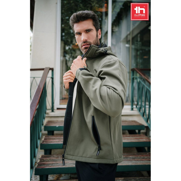 Veste softshell homme THC ZAGREB en polyester et élasthanne - Personnalisation facile - Idéal pour objets publicitaires de quali