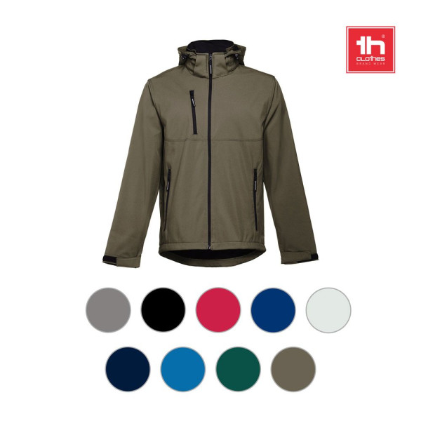 Veste softshell homme THC ZAGREB en polyester et élasthanne - Personnalisation facile - Idéal pour objets publicitaires de quali