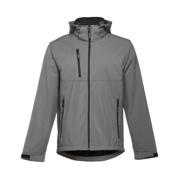 Veste softshell homme THC ZAGREB en polyester et élasthanne - Personnalisation facile - Idéal pour objets publicitaires de quali