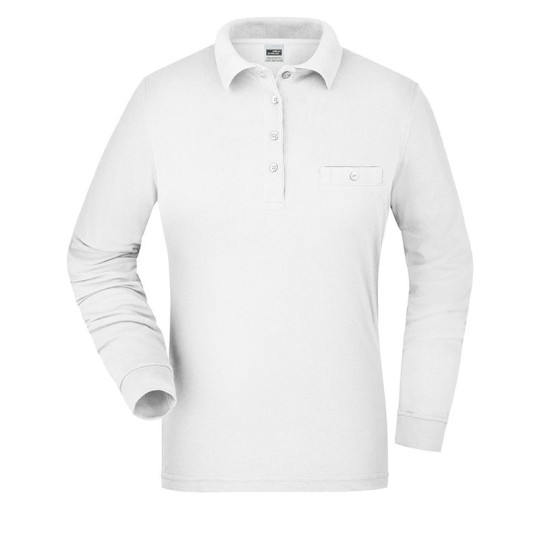 Polo de travail pour femme Daiber - Polo manches longues en coton et polyester