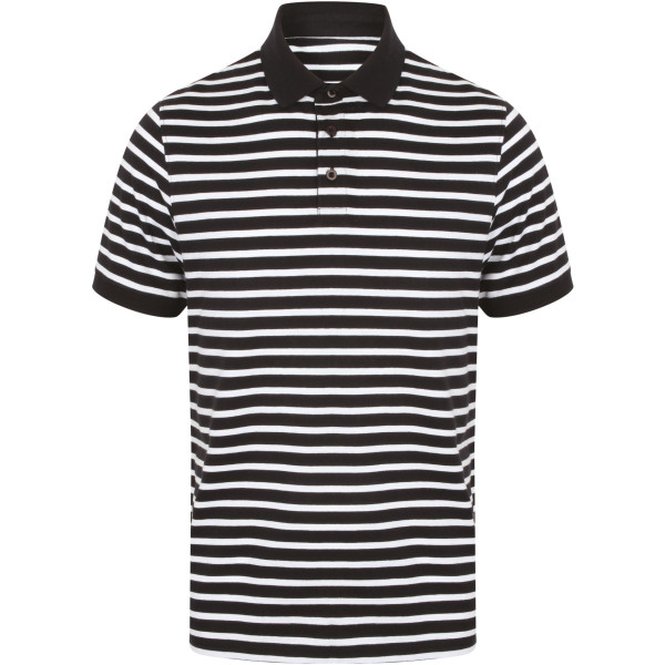 Polo jersey à rayures personnalisable 100% coton pour entreprises – BCM Goodies