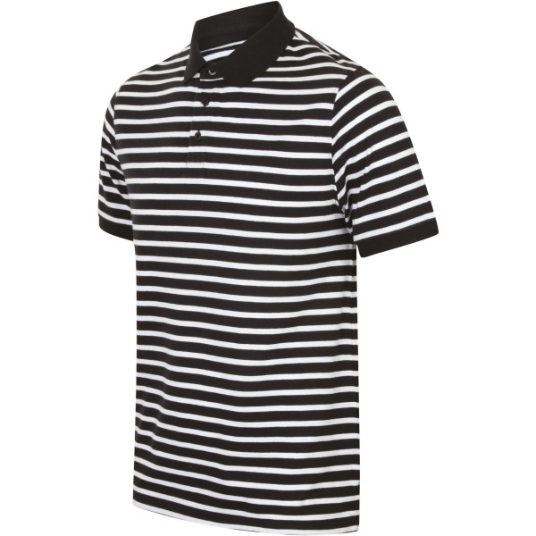Polo jersey à rayures personnalisable 100% coton pour entreprises – BCM Goodies