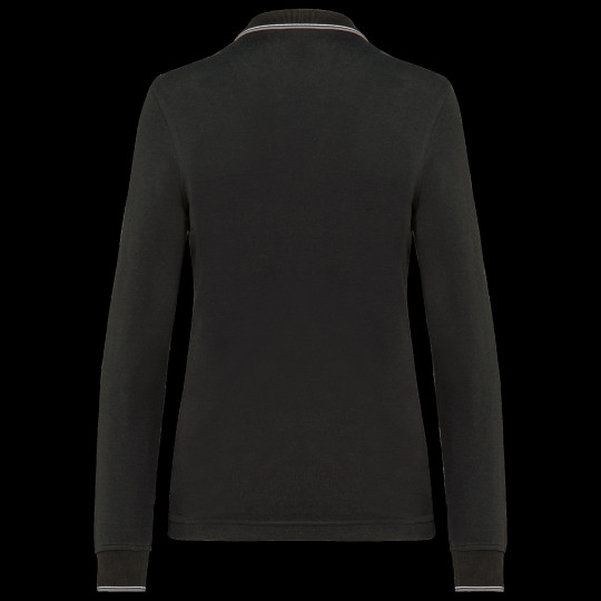 Polo maille piquée manches longues femme personnalisable – Support textile pour communication d’entreprise