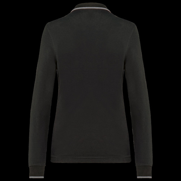 Polo maille piquée manches longues femme personnalisable – Support textile pour communication d’entreprise