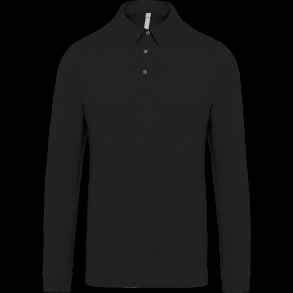 Polo jersey manches longues homme personnalisé – Textile B2B pour communication d’entreprise