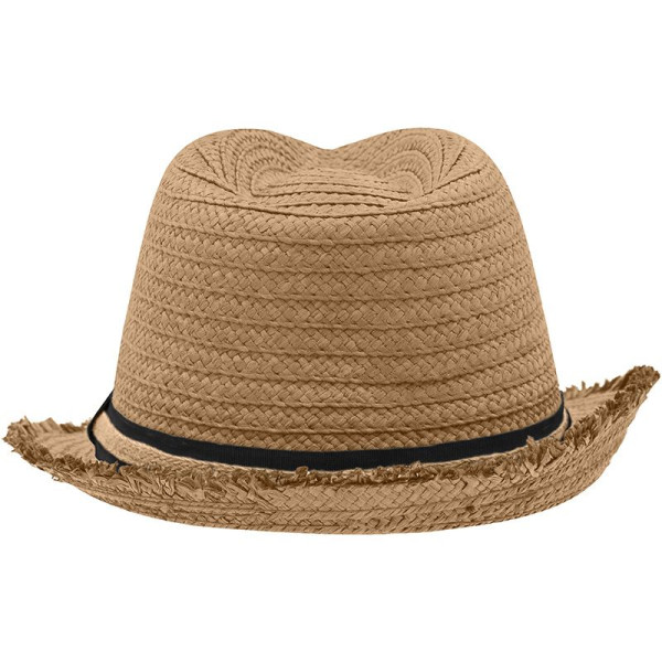 Chapeau à franges Daiber en osier avec bord de 5 cm et ruban en polyester - BCM Goodies