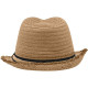 Chapeau à franges Daiber en osier avec bord de 5 cm et ruban en polyester - BCM Goodies