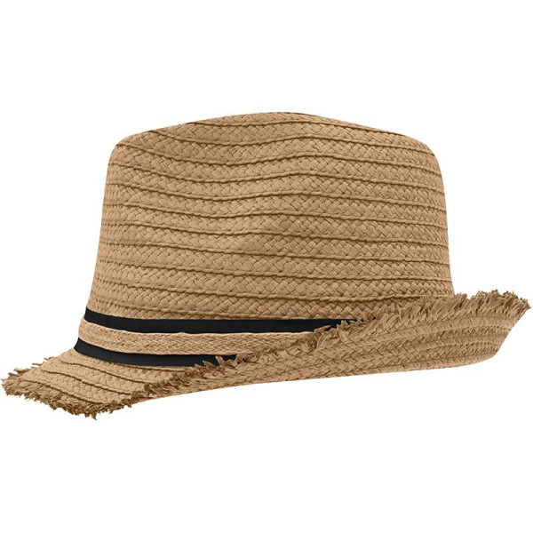 Chapeau à franges Daiber en osier avec bord de 5 cm et ruban en polyester - BCM Goodies