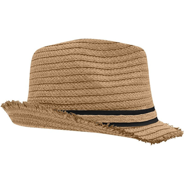 Chapeau à franges Daiber en osier avec bord de 5 cm et ruban en polyester - BCM Goodies