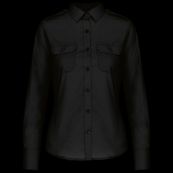 Chemise pilote manches longues femme personnalisable – Vêtement professionnel pour communication d’entreprise textile