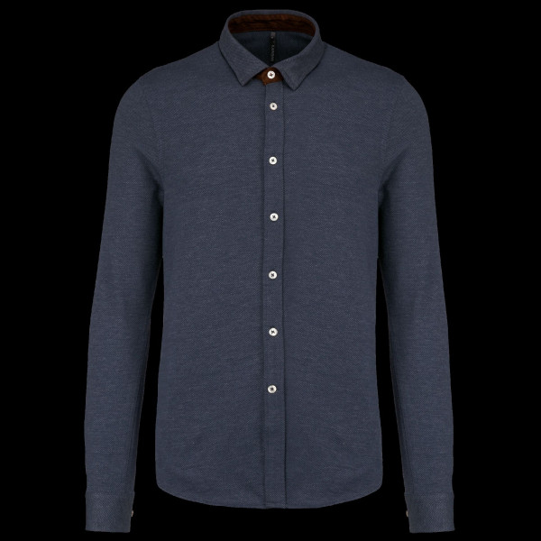 Chemise jacquard manches longues personnalisable pour entreprises - BCM Goodies