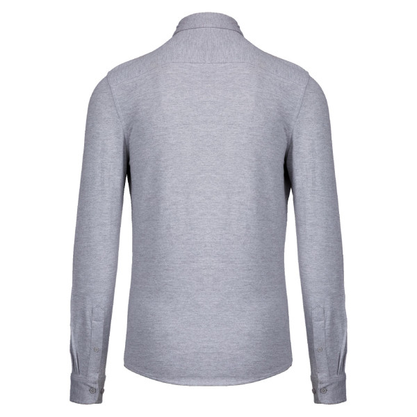 Chemise maille piquée manches longues personnalisable – Textile d’entreprise pour communication et cohésion – BCM Goodies