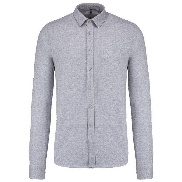 Chemise maille piquée manches longues personnalisable – Textile d’entreprise pour communication et cohésion – BCM Goodies