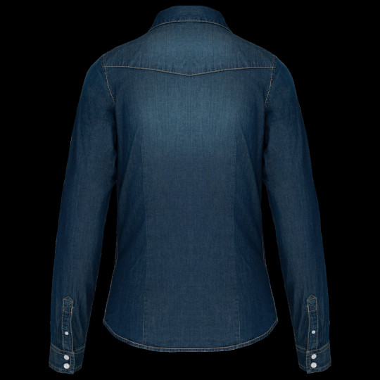 Chemise denim manches longues femme personnalisable pour entreprise – Vêtement 100% coton BCM Goodies