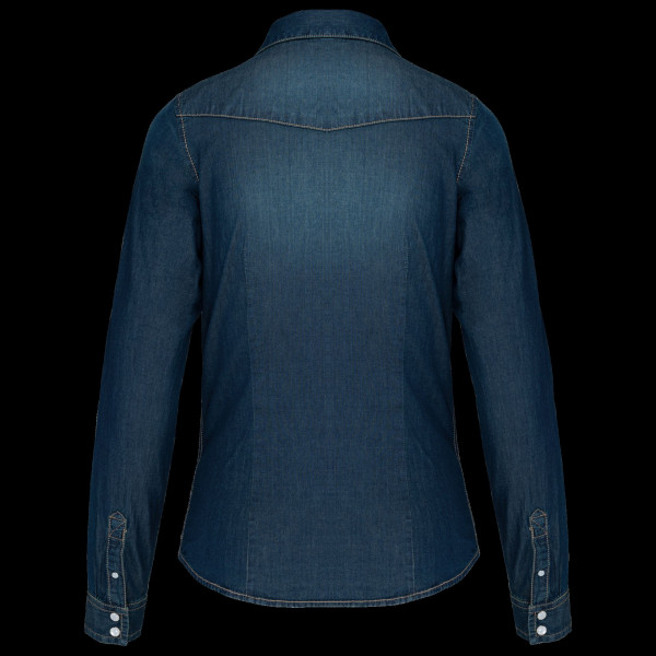 Chemise denim manches longues femme personnalisable pour entreprise – Vêtement 100% coton BCM Goodies