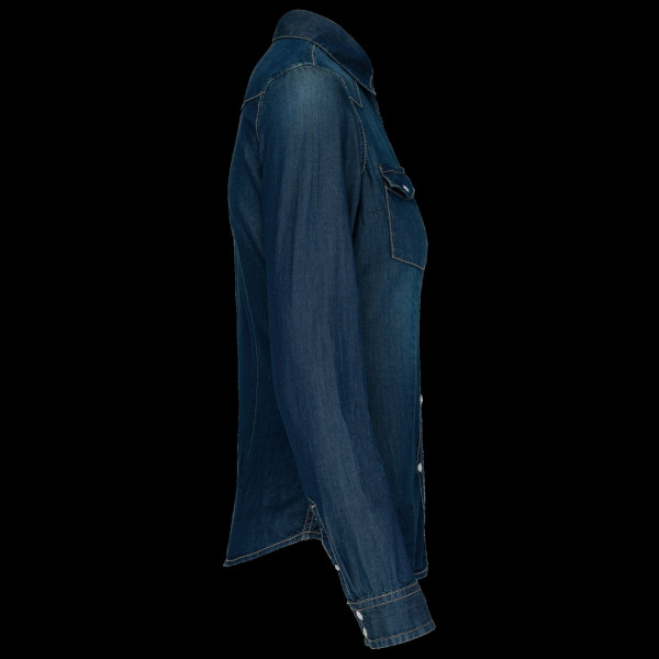 Chemise denim manches longues femme personnalisable pour entreprise – Vêtement 100% coton BCM Goodies