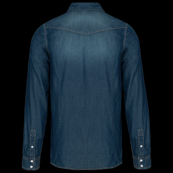 Chemise denim manches longues personnalisable – Textile d’entreprise 100% coton pour communication B2B – BCM Goodies