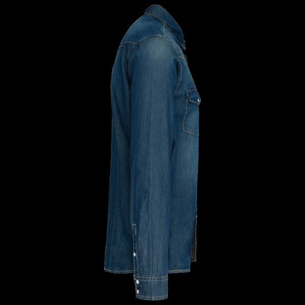 Chemise denim manches longues personnalisable – Textile d’entreprise 100% coton pour communication B2B – BCM Goodies