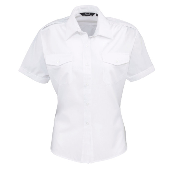 Chemise Femme manches courtes Pilote personnalisable – Vêtement professionnel B2B pour communication d’entreprise – BCM Goodies