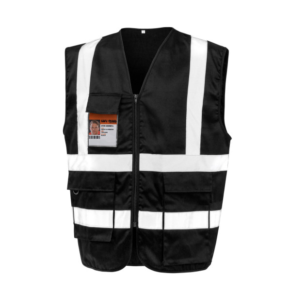 Gilet de sécurité zippé personnalisable haute visibilité avec bandes réfléchissantes – BCM Goodies
