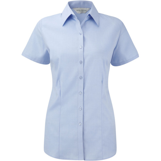 Chemise femme manches courtes à chevrons personnalisable – Communication d’entreprise et événementiel